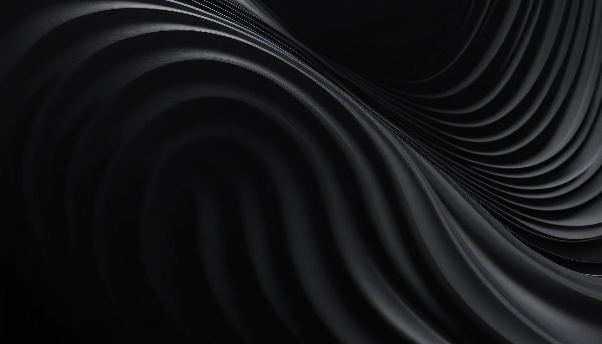 Abstract black wavy texture with smooth curves
